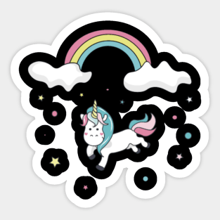 Vegan unicorn under the rainbow Sticker